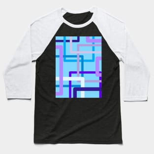 Blue Pipes Geometric Pattern Baseball T-Shirt